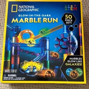 National Geographic Glow-in-the-Dark Marble Run with Blue and Orange